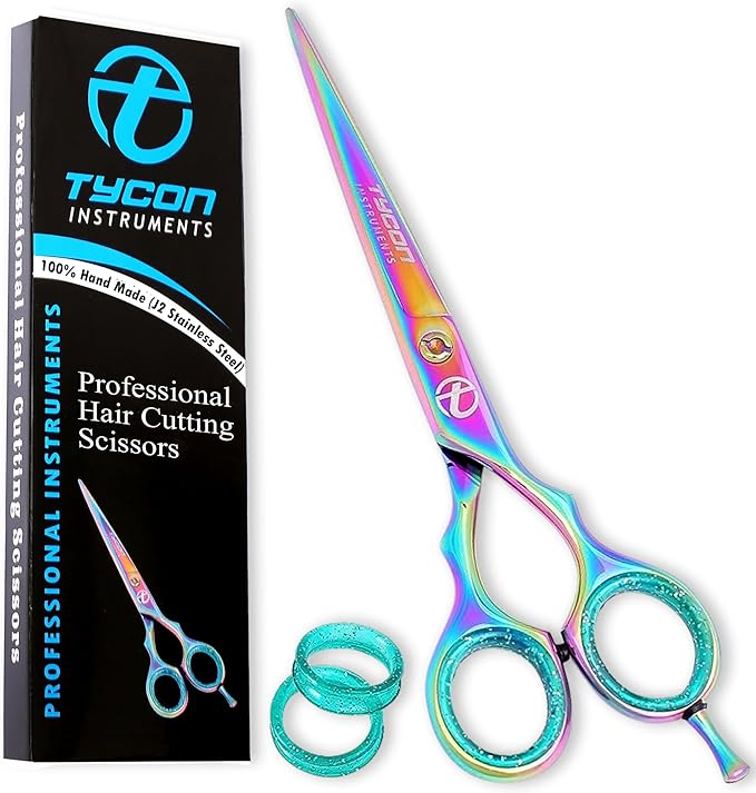Tycon Hair Cutting Scissors Professional 6.5" – Japanese Stainless Steel, 2.7" Razor Edge Blade Barber Scissors – Ergonomic design - Precision Hair Scissors for Smooth Cutting - Salon & Personal Use
