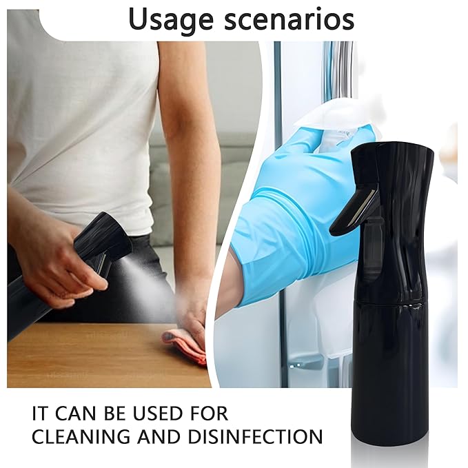 Spray Bottle for Hair Continuous Ultra Fine Mist (200ml) 360° Multi Spray Bottle for Plants, Cleaning, Skin Care Leakproof & Durable 1 Pack