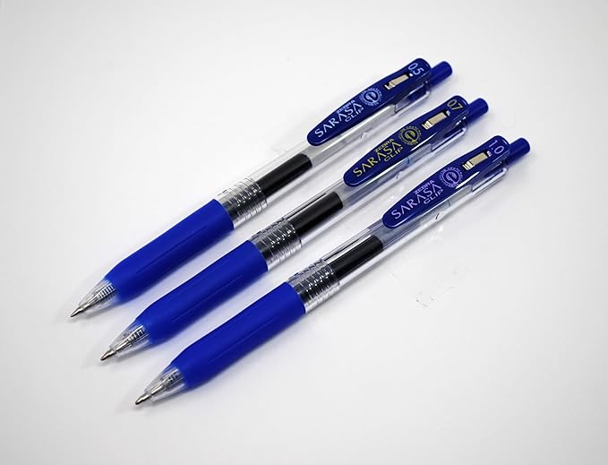 Zebra Pen Sarasa Clip Retractable Gel Pen, Medium Point, 0.7mm, Blue Ink, 10-Pack (42321)