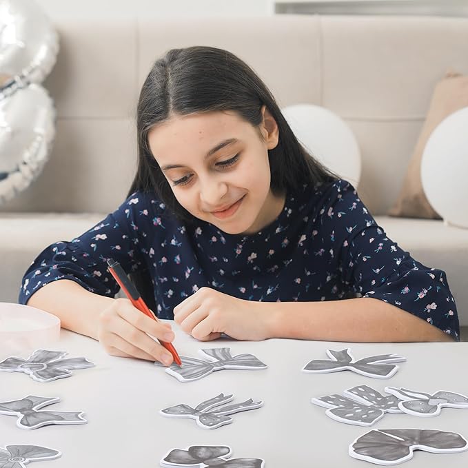 CJiangpo 30Pcs Coquette Sticky Notes Cute Black Bow Sticky Note Pads, 600 Sheets Self Stick Cartoon Notepad Memo Pads Funny Page Marker Classroom Rewards Bow Themed Party Favors Filler Gifts