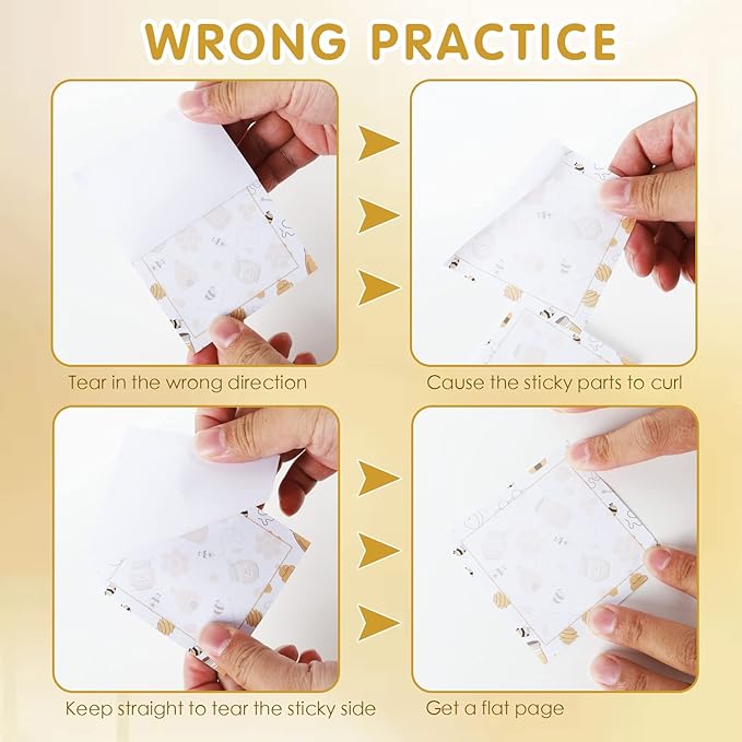 18 Pieces Bee Sticky Notes Adhesive Bee Memo Notes Self-Stick Note Pads for School Office Home Supplies Students Teachers Gift, 9 Styles