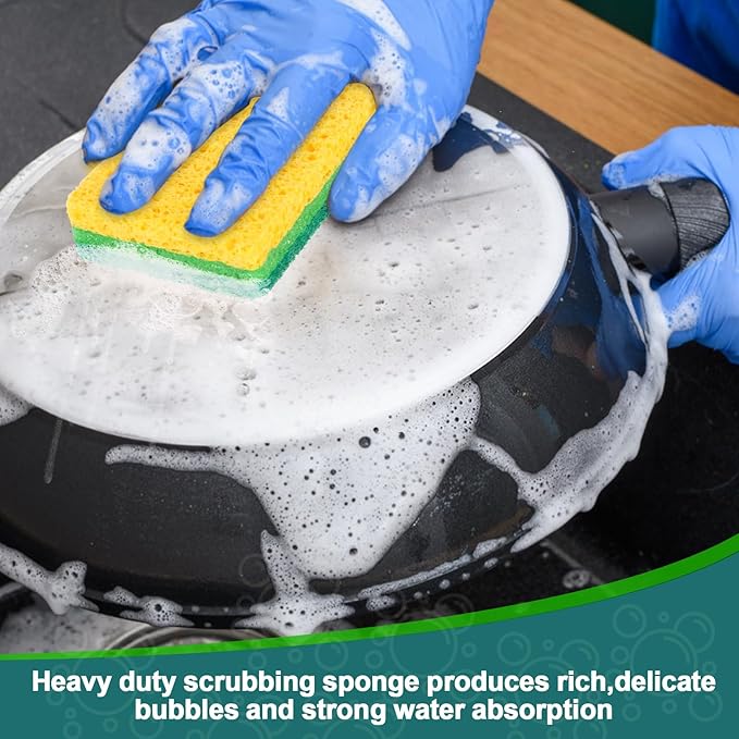 Sponges Kitchen,Non-Scratch Dish Sponge,Biodegradable Sponges for Dishes,The Most Suitable for Cleaning Kitchen Tableware and pots - 24 Pack