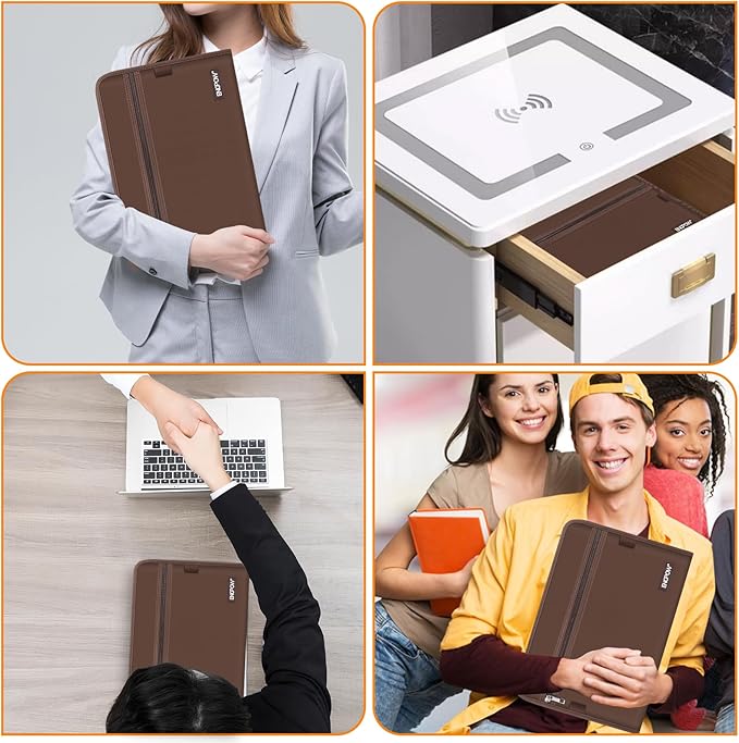 ENGPOW Accordion File Organizer,Fireproof 13 Pockets Expanding File Folder,Document Organizer Folder with Zipper＆Labels,Portable Home Travel Safe Storage for Letter A4 Files and More,Brown