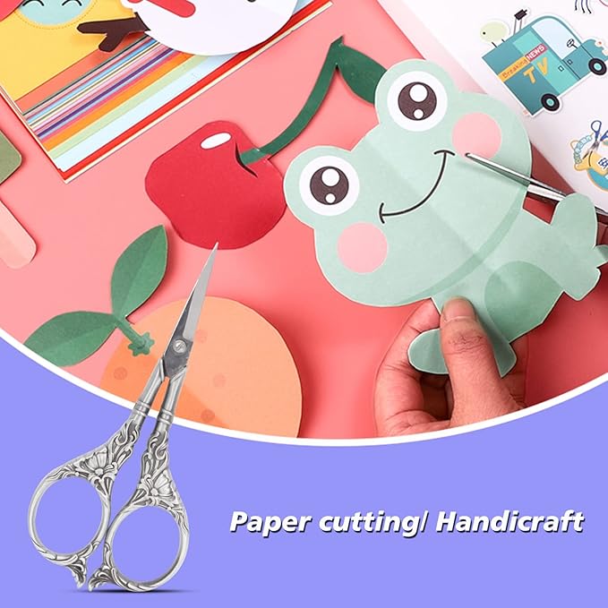 BIHRTC Embroidery Sewing Scissors Stainless Steel for Cross Stitch Cutting Threading Needlework Handcraft Craft Art Work DIY Tool