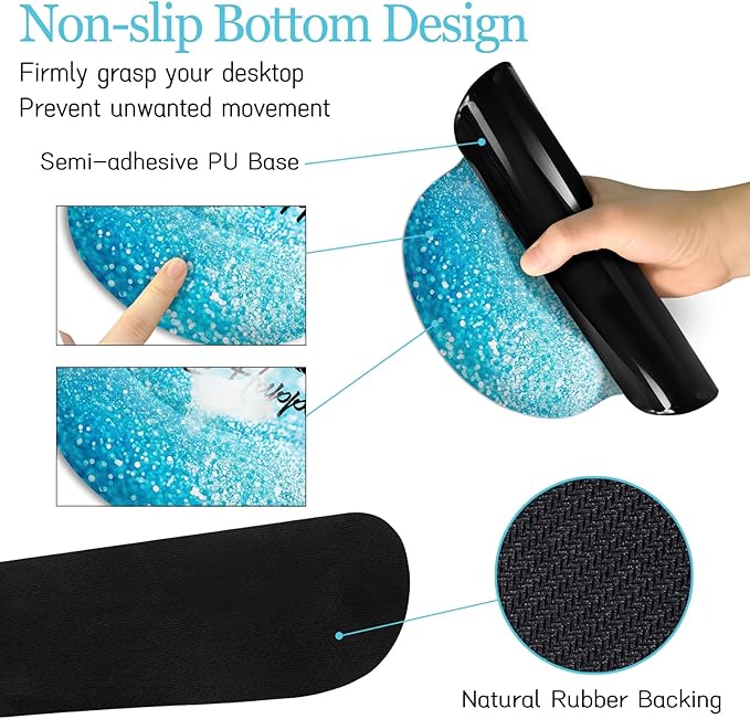 Desk Mat Pad, XXL Large Gaming Mouse Pad with Wrist Rest Wrist Support, Ergonomic Mouse Pad, Keyboard Wrist Rest, Coaster, Home Office Desk Accessories Decor Supplies, Stay Positive