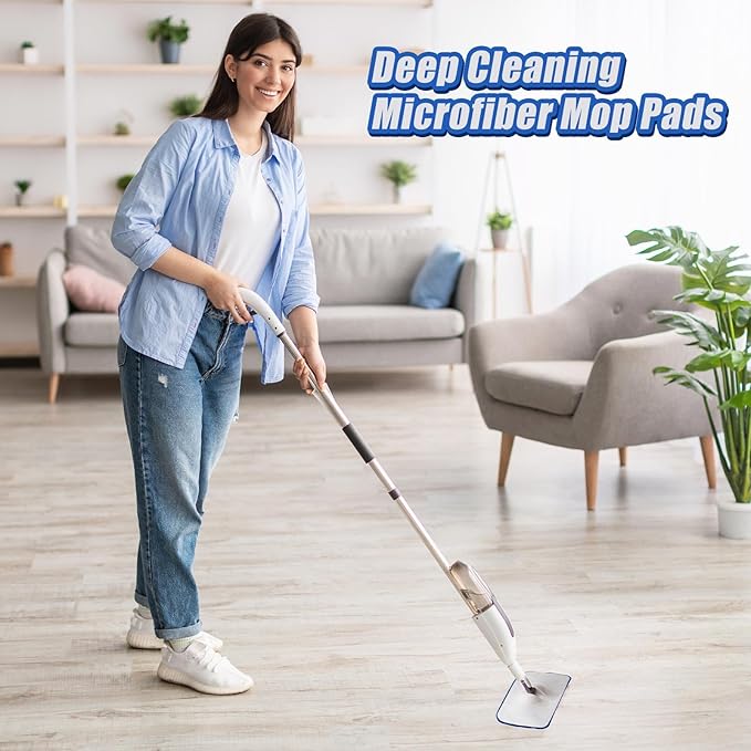 40 Pieces Microfiber Cleaning Pads Compatible with Bona Mop Reusable 18 Inch Replacement Cleaning Pads Washable Refills Replacement Heads for Floor Cleaning