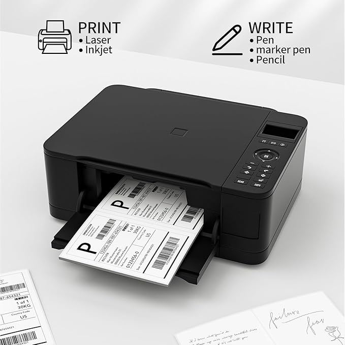 Coopaty Half Sheet Shipping Labels for Laser and Inkjet Printers 8.5 x 5.5 Mailing Address Labels, Permanent Adhesive (5000 Sheets, 10000 Labels)