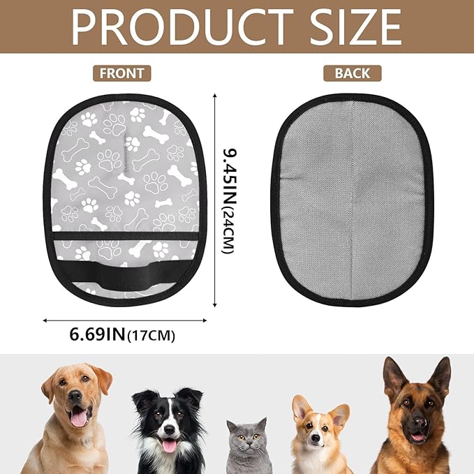 I·D Good Figure Pet Grooming Gloves Reusable Dog & Cat Hair Remover for Furniture, Car Interiors Multi-Surface Deshedding Tool for Carpets, Bedding & Home Cleaning