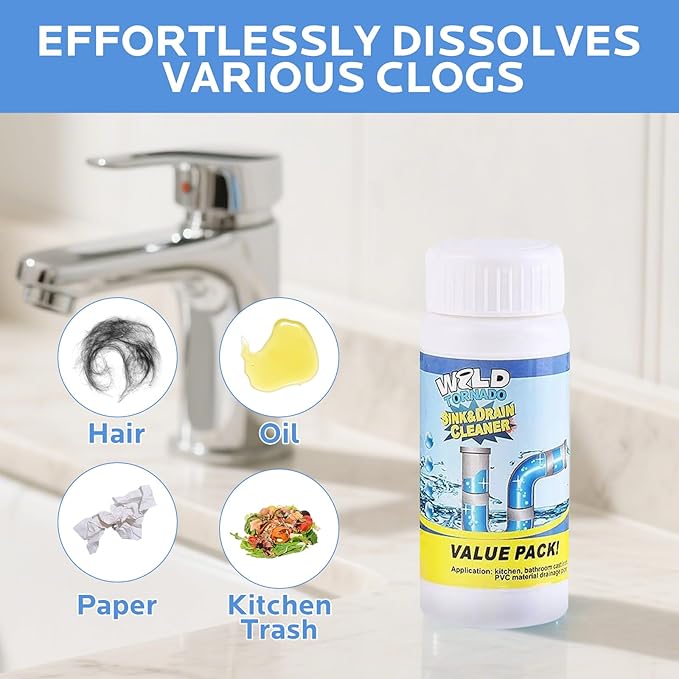 Drain Clog Remover Foaming Cleaner: Sink Drain Cleaner for Sinks Toilet Kitchen Bathroom Shower Tubs (3pcs)