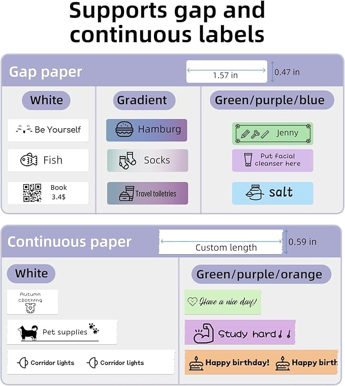 ORGSTA Label Maker Machine with Tape Bluetooth Portable Thermal Labelling Printer for School Home Office Organization, Wireless Mini Labeler S001 Label Machine with Label Sticker Maker, White