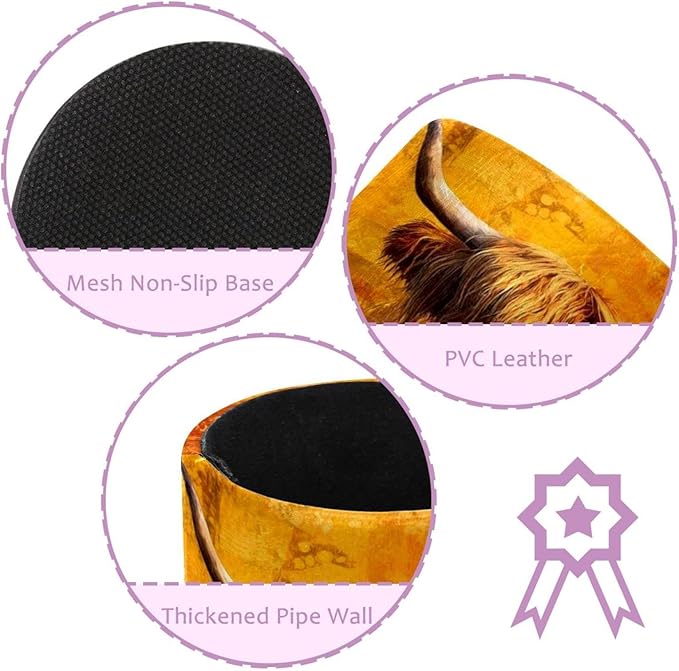 Watercolor Art Yak Circular Pen Holder, Pen Cup Makeup Brush Holder, Design for School, Home and Stationary Supplies (3.9 x 3.1 Inches)