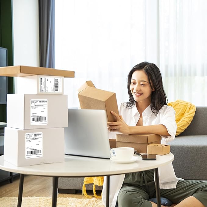 FungLam 4 Rolls 4XL Labels 4" x 6" Direct Thermal Printer Labels, Shipping Labels Compatible with LabelWriter 4XL 1744907 Thermal Postage Label Paper, 220 Labels/Roll