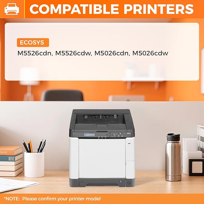 TK-5242 TK5242 Toner Cartridge Set 4-Pack High Yield Replacement for Kyocera 1T02R70US0 1T02R7CUS0 1T02R7BUS0 1T02R7AUS0 Compatible for Kyocera ECOSYS M5526cdn M5526cdw M5026cdn M5026cdw Printer Black