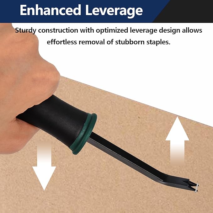 Heavy Duty Staple Remover Tool Upholstery Stapler Puller Lifter Staple Extractor Tack Puller for Removing Staples for Carpets Wood Flooring Furniture (Black-Green)