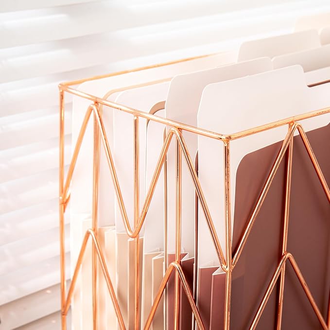 Y YOMA 6 Pack Extra Capacity File Folders Letter Size Accordion Decorative File Folder Cute Pretty Colored Filing Folder File Organizers for Office School Home Desktop with 1/3-Cut Tab, Mocha Color