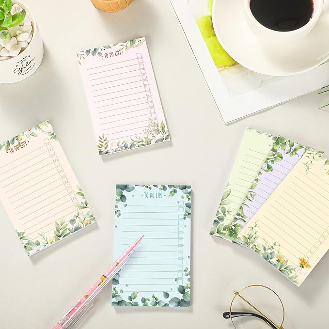 300 Sheets to Do List Notepad Daily Checklist Sticky Notes Cute Undated Memo Pad Color Block to Do Note Pad Weekly Plan Agenda and Organizer Planners for College(Green Leaf Style,3.14 x 5.11 Inch)