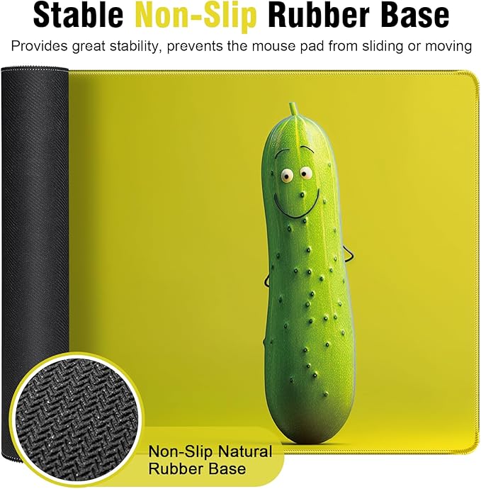 Cute Pattern & Funny Text Mouse Pad, 35.4x15.7in Extra Large Mousepad, Waterproof & Soft Comfort Surface Full Desk Mouse Pad Keyboard Mat, Multi-Functional Desk Mat for Office Home Gaming