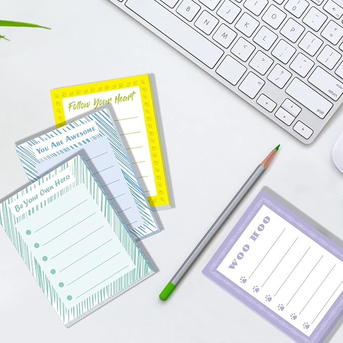 16 Pads Inspirational Sticky Notes Motivational Notepads,Appreciation Sticky Note Assortment, Funny Memo Pads Adhesive Memo Pad for Reminder Studying Travel Office Supplies 3 x 4 Inch