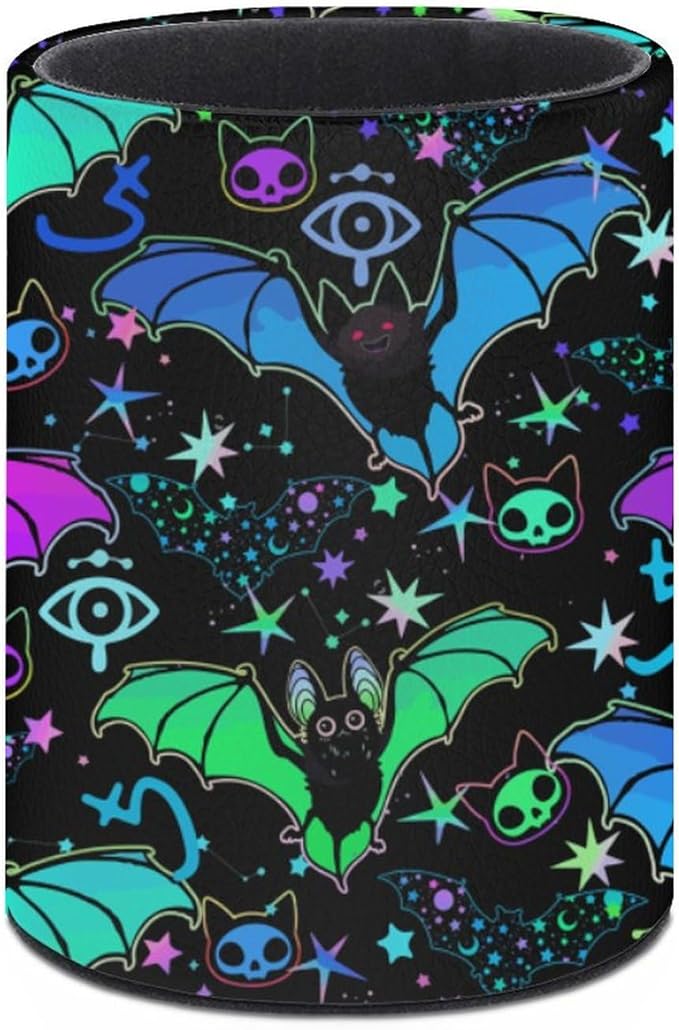 Magic Bat Pen Holder Pencil Organizer Cute Pencil Cup Desk Decor Makeup Brush Holder PU Multifunctional Office Suppliesfor Home Classroom School