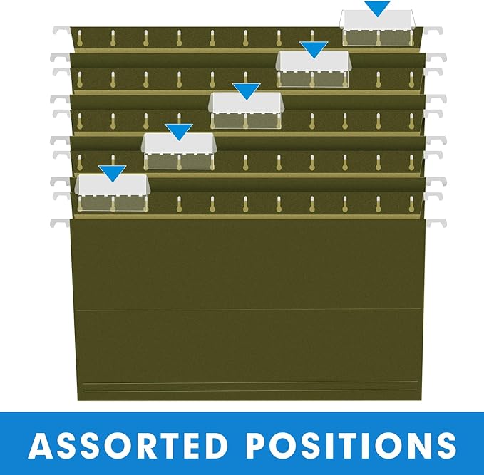 Hanging File Folders, RAZCC 60 Pack Reinforced Hanging Folders Legal Size, Designed for Bulky Files, Filing Cabinet, Adjustable Tabs, Green