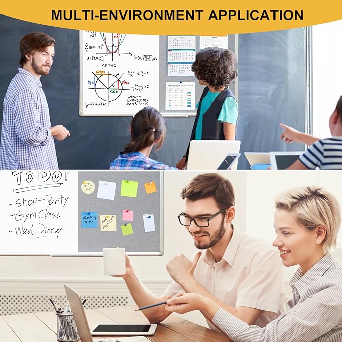 DEVELOP Grey Felt Bulletin & Magnetic Dry Erase Combo Board, 36 x 24 Inch Hanging Whiteboard/Grey Felt Bulletin Combination Board with Marker Tray, Pins, Eraser, Markers & Magnets