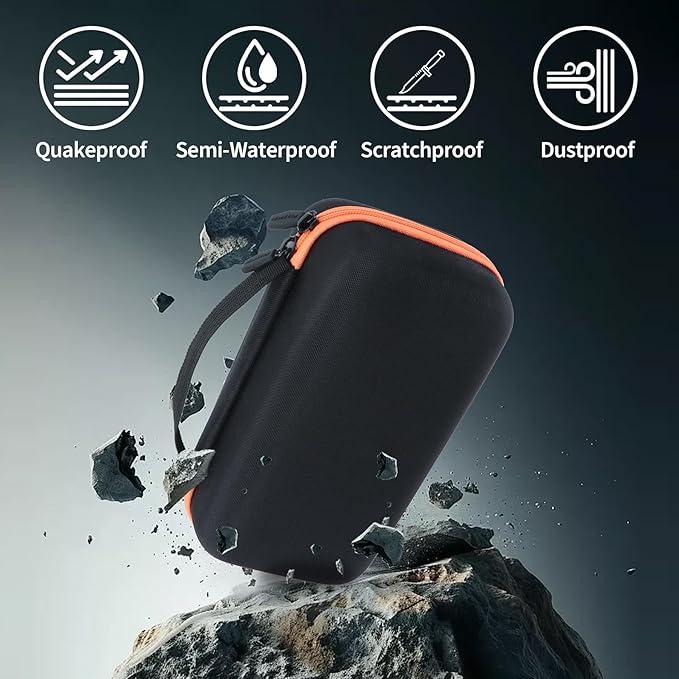 Case Compatible with Brother P-Touch PTH110 / PTH111 Pro / PTE110 Portable Monochrome Label Maker (Black+Orange Zipper)