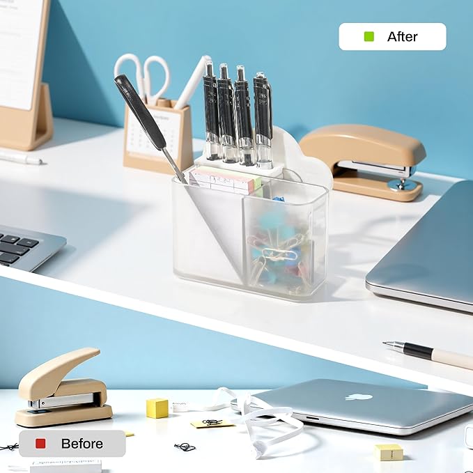 Li & Zhao Pen Holder for Desk Cute - Cloud Pencil Holder Pen Cup Stationary Organizer Desk Organizer Caddy for Office,Home,School,Art(White)