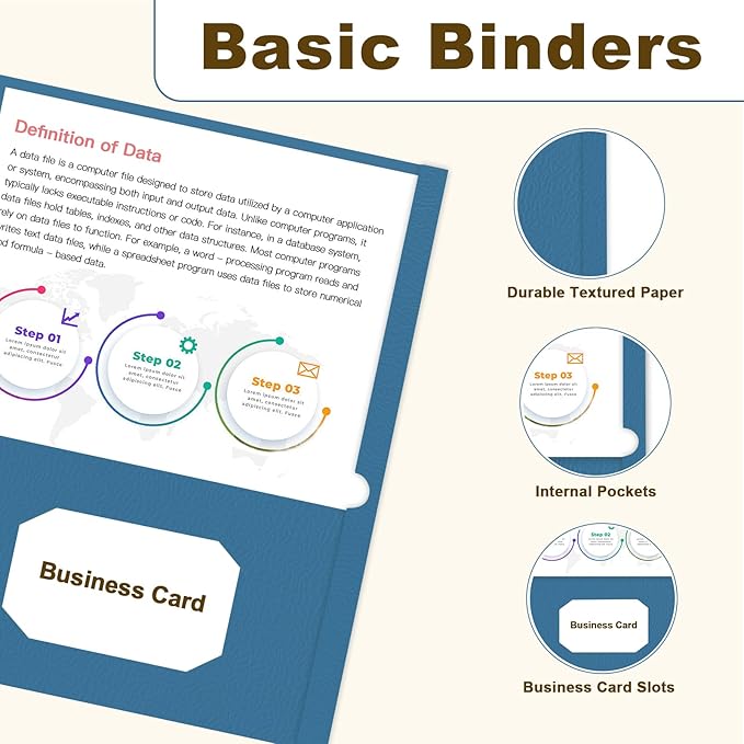 Folders with Pockets, LAYZZ 60 Pack Paper Pocket Folders, 2 Pocket File folders Fits Letter Size Paper, for School Office and Home (Blue)