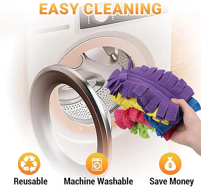 360° Electrostatic Duster Refills with Handle — The Sustainable Choice for a Dust-Free Home, Reusable & Washable, Heavy-Duty Multi-Surface Cleaning for Fans, Blinds, Cars & Office (Short Handle)