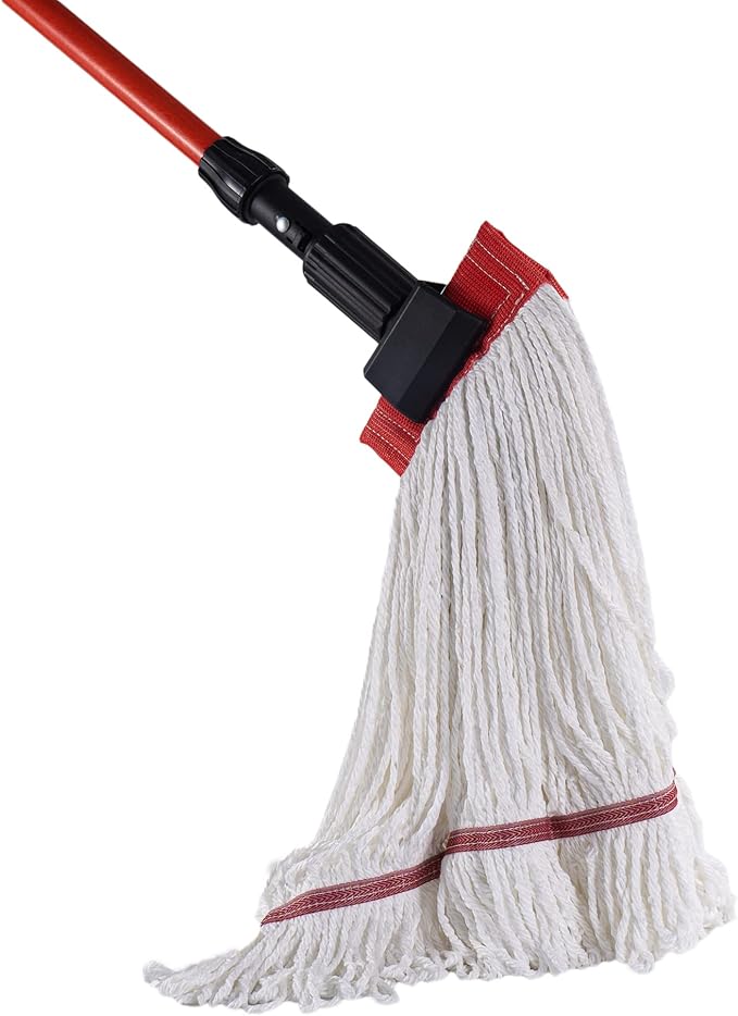 Matthew Cleaning Microfiber String Mop Heavy Duty Commercial Wet Mop Head Replacement,Excellent Absorbency,Premium Launderability,Reusable for Home,Commercial and Industrial Use(White,6Pack)