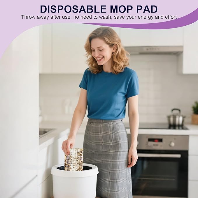 25 Count Disposable Power Mop Pads, 5X Cleaning Power Mop Refills for Swiffer Power Mop, Unscented 14-Layer Thickened Wood Mop Refill Pads for Surface Floor Cleaning