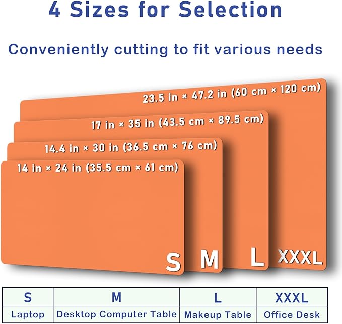 Boutilon Leather Desk Pad Protector,Non-Slip Mouse Pad,Laptop Desk Pad,Office Mouse Mat,Waterproof Leather Desk Blotter,Desk Writing Pad for Office and Home (L-Orange,35"x 17")