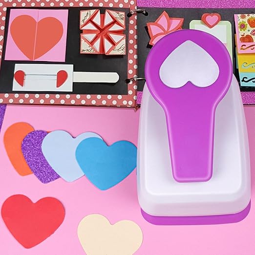 Heart Paper Punch, Paper Punch for Crafting, 2 inch Heart Hole Punches, Hearts Punches for Papers Crafts, Hearts Shaped Hole Puncher, Large Hearted Hole Puncher, Hearted ScrapbookingPunch