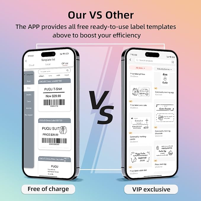 PUQU Q1 Label Maker Machine with 40x30mm Tape, All Free APP with 1000 Icons and 200 Templates, 2 Inch Portable Bluetooth Label Printer for Address, Barcode, Cable, Jewelry, Organizing, Storage, White