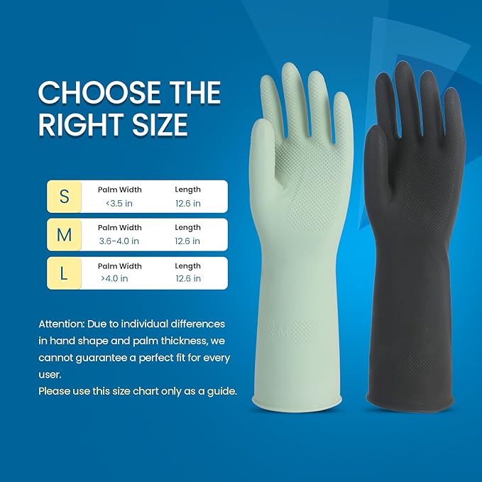 Rubber Dishwashing Gloves for Kitchen 4 Pairs Cleaning Household Dish Washing Reusable & Waterproof Latex Glove(Small/with Hook)