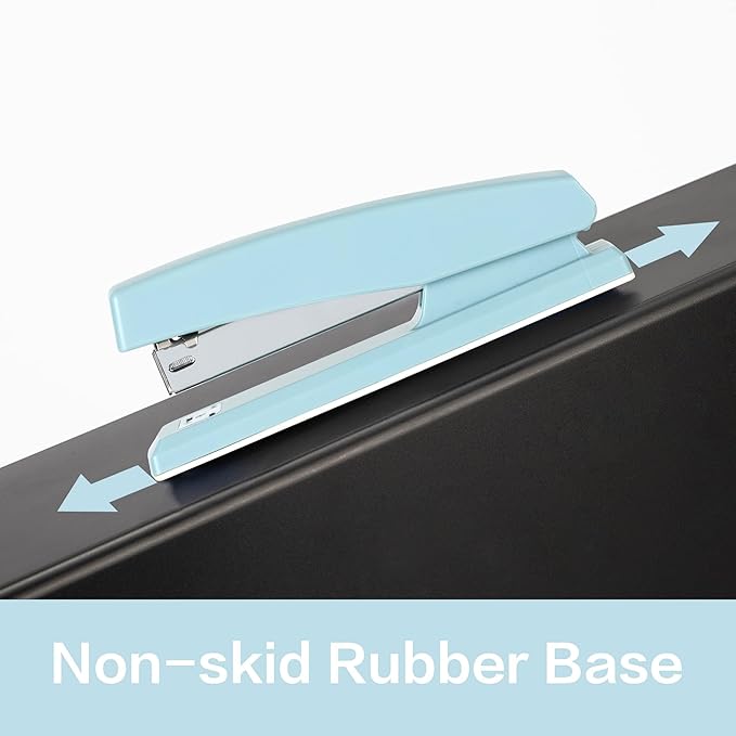 Deli Stapler, Desktop Stapler, 2 Pack, Office Staplers, 25 Sheet Capacity, Includes 2000 Staples and 2 Staple Removers, 2 Pack, Blue