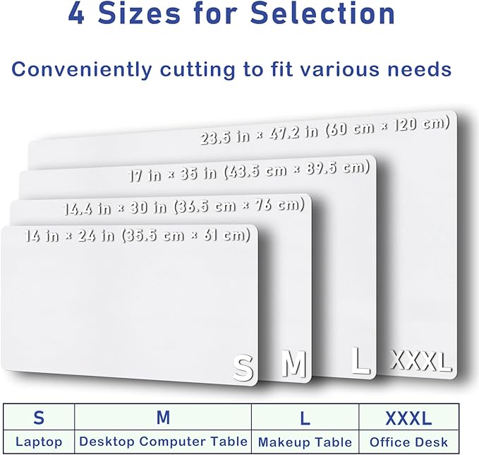 Boutilon Leather Desk Pad Protector,Non-Slip Mouse Pad,Laptop Desk Pad,Office Mouse Mat,Waterproof Leather Desk Blotter,Desk Writing Pad for Office and Home (M-White,30"x14")