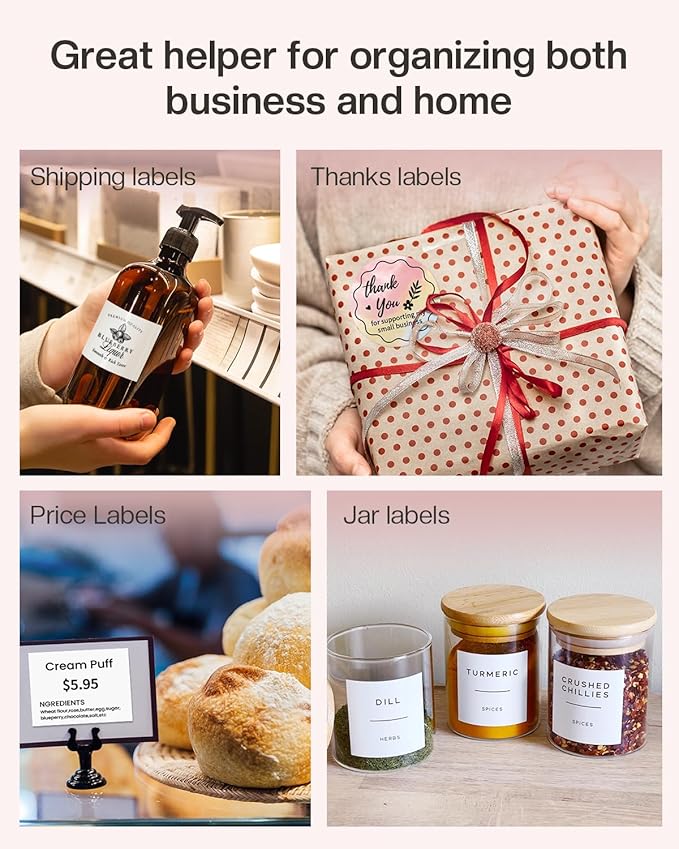 Bluetooth Thermal Shipping Label Printer, 2410BT 4x6 Label Printer for Small Business, Pink Label Printers Compatible with iPhone/Android & PC, Widely Used for Ebay, USPS, FedEx, Tiktok