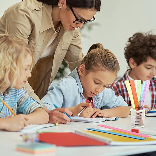 Fumete 600 Pack 12 Inch Plastic Rulers Bulk for Classroom Operation Christmas Supplies Flexible Transparent Assorted Color Ruler with Centimeters and Inches for Office Teacher Student