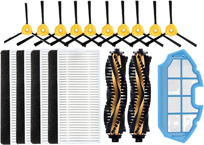 Replacement Parts for Yeedi K600 K700 for Ecovacs Deebot N79 N79s DN622 500 N79w Robotic Vacuum Cleaner Accessories Kit, Includes 2 Main Brushes 1 Primary Filter 4 HEPA Filters 5 Pairs Side Brushes