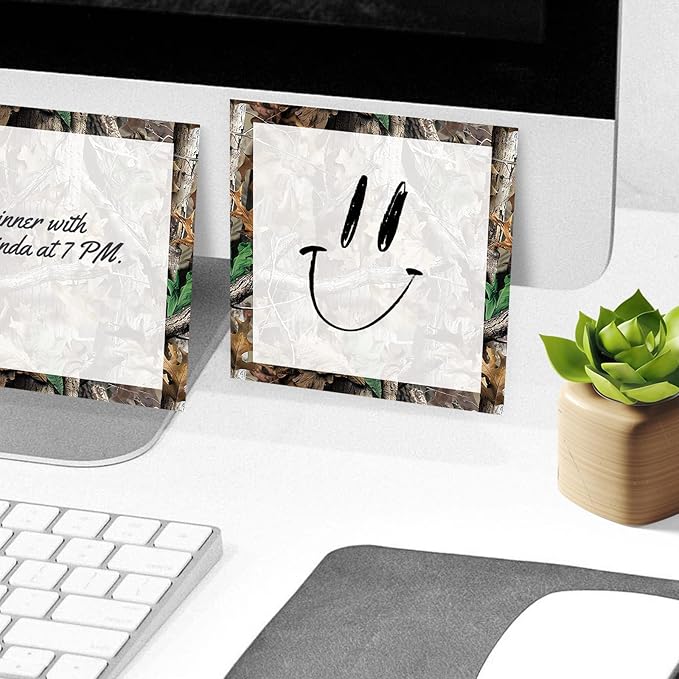Sticky Notes, 2 Pads, 3x3 inches, Cute Colorful Fun Self-Stick Note Pads, Easy Post, Strong Adhesive Notepad Hunting Camo