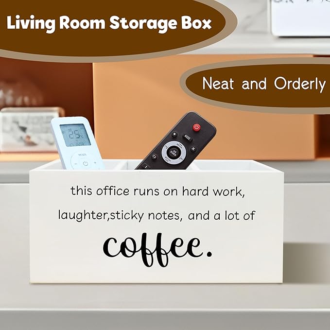 Funny Office Gifts Pen Holder for Desk, Work Humor Gifts for Coworkers Coffee Lovers, This Office Runs on Hard Work Wooden Pen Pencil Holder Organizer for Desk Accessories