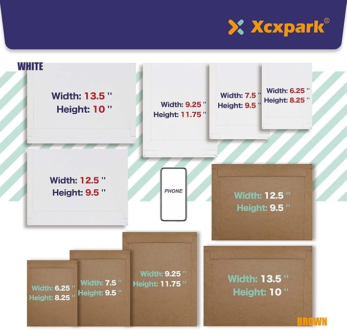 36 Pack white Rigid Mailers 10 x 13.5 inches, Self Seal Photo Document Mailers Premium Cardboard Keep Flat Envelopes for Photos, Pictures, Papers, Files, CD