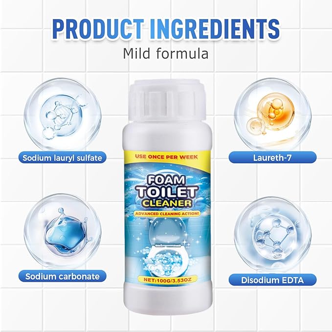 Foam Toilet Cleaner, 2025 New Toilet Bowl Cleaner, Advanced Bathroom Cleaner for Home, Powerful Instant Bowl Cleaners for Toilets Squatting Pans (2)