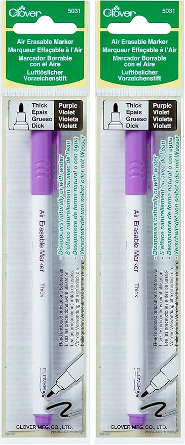 Clover Thick Air Erasable Marker, Purple, 1 Count (Pack of 2)