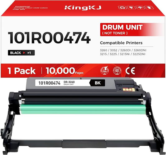 101R00474 Drum Unit (Not Toner)Black 1-Pack High-Yield Replacement for Xerox 3260 3215 Image-Drum Compatible for Xerox Phaser 3260 3052 3260DI 3260DNI WorkCentre 3215 3225 3215NI 3225DNI Laser Printer