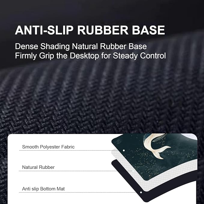 Large Desk Mat, Desk Matt for Desktop, Computer Gaming Mouse Pads, Anti-Slip Rubber Base, Stitched Edges Soft Mat for Desktop Office Home 31.5 x 11.8 Inches (Dreamy Whale)