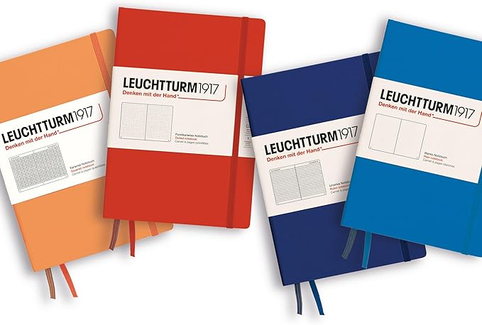 LEUCHTTURM1917 - Notebook Hardcover Medium A5-251 Numbered Pages for Writing and Journaling (Ink, Squared)