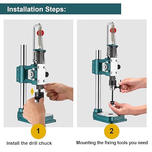 Leather Hole Puncher Hand Punching Machine Heavy Duty Manual Press Puncher Punch Tools for DIY Leather Craft Punching Holes with 1.5-13mm Clamping Chuck