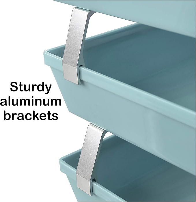 Acrimet Facility 4 Tier Letter Tray, Side Load, Letter Size/A4, Desktop File Organizer, Plastic (Solid Green)